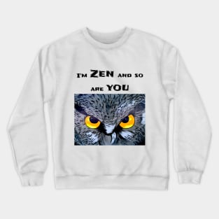 Funny Angry  Owl Cartoon Style Crewneck Sweatshirt